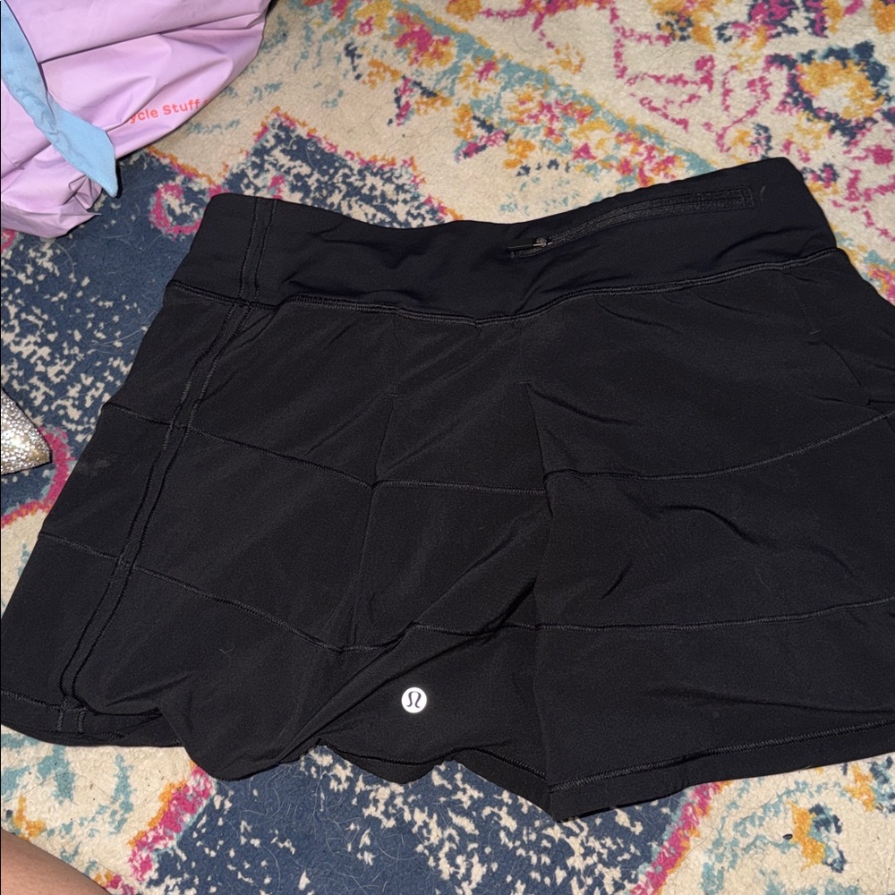 lululemon athletica Black Athletic Shorts with Built-In Liner